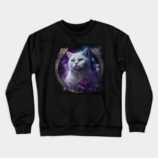 Galactic White British Shorthair Crewneck Sweatshirt